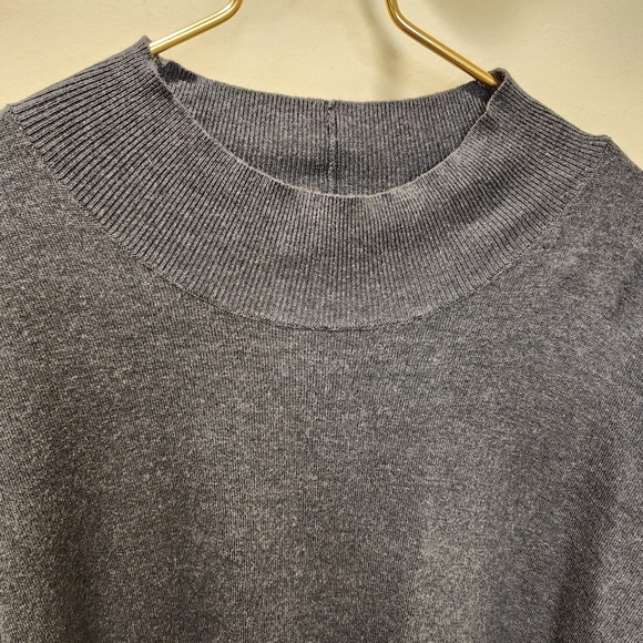 Lane Bryant Women's Mock Neck Gray Sweater with Blue Accents Plus Size 26/28 - Picture 8 of 12
